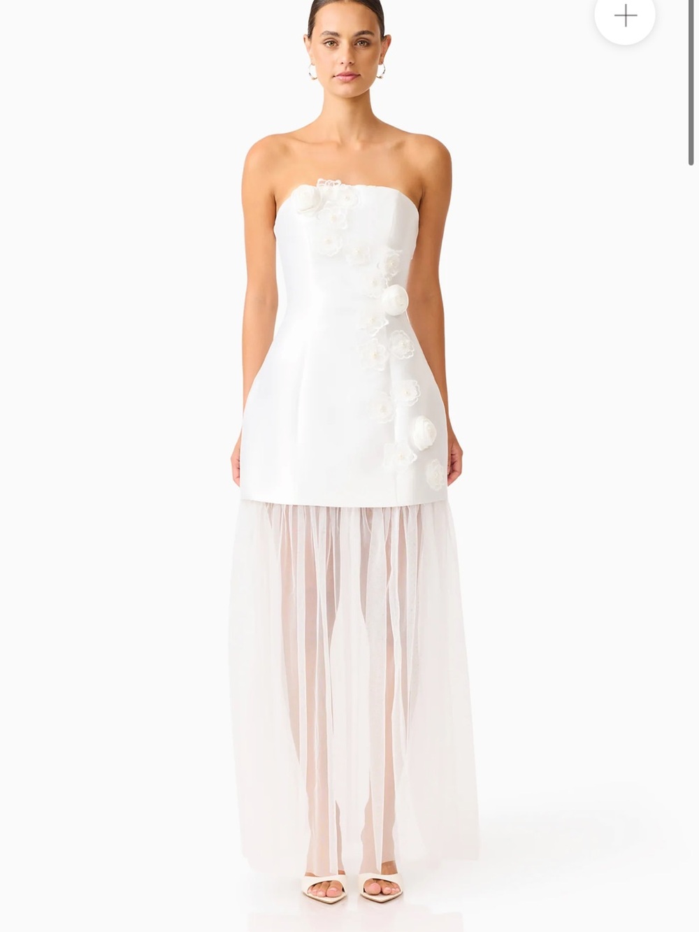 Elliatt Oleander Strapless Dress in White